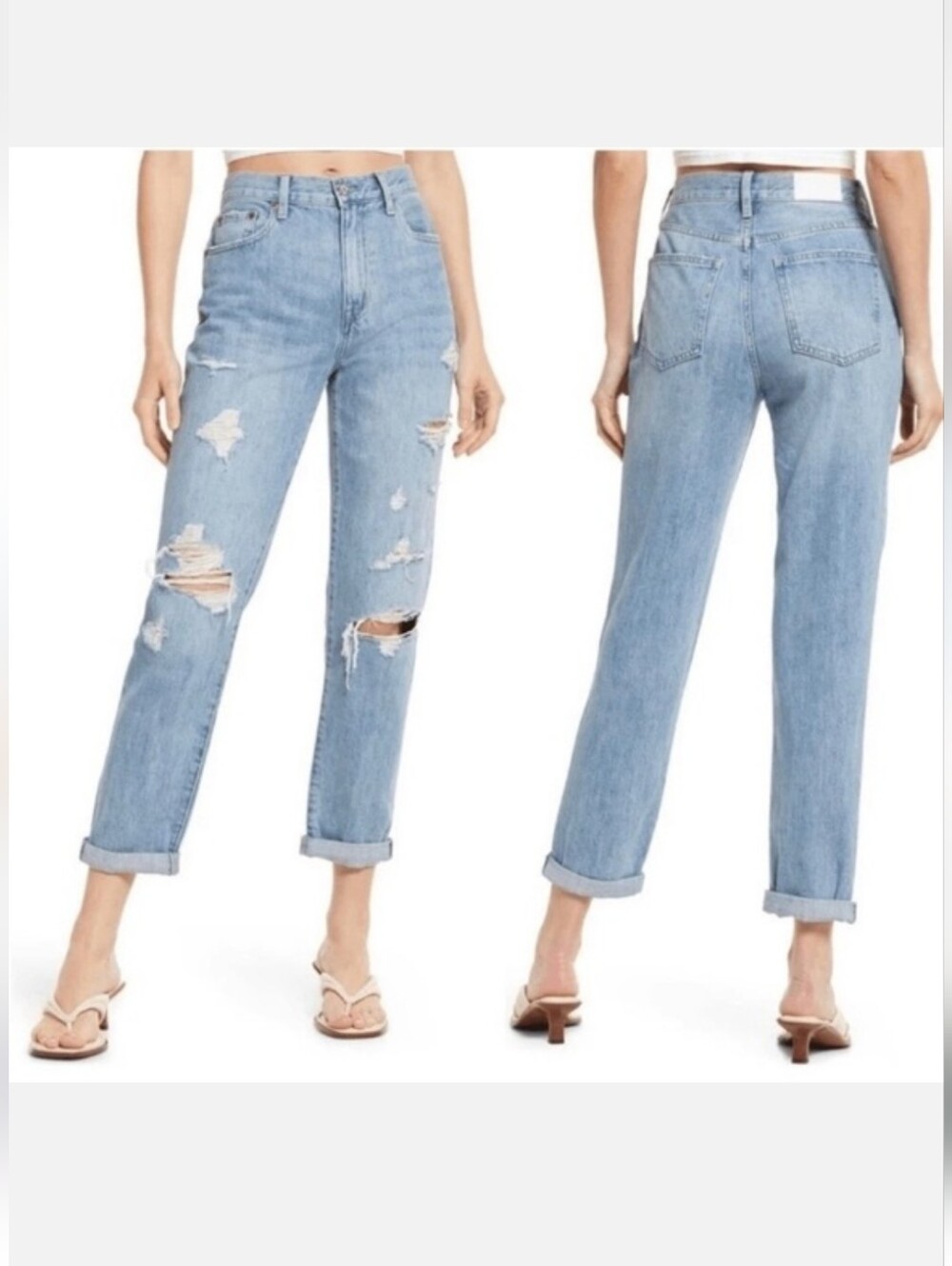 Pistola Denim Presley High Rise Relaxed Roller Jeans in Ridge Distressed Size 26
